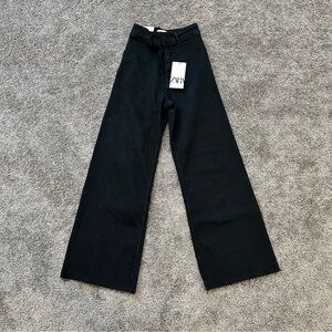 nwt zara marine straight jeans - black